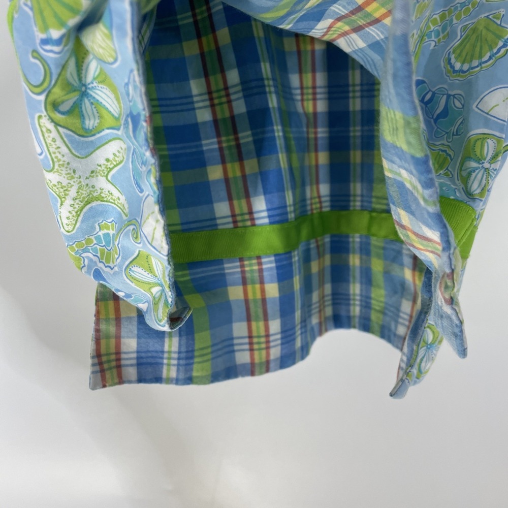 Hartstrings Reversible Dress Size 4‎ Girl's Blue Green Sealife and Plaid - Picture 10 of 10